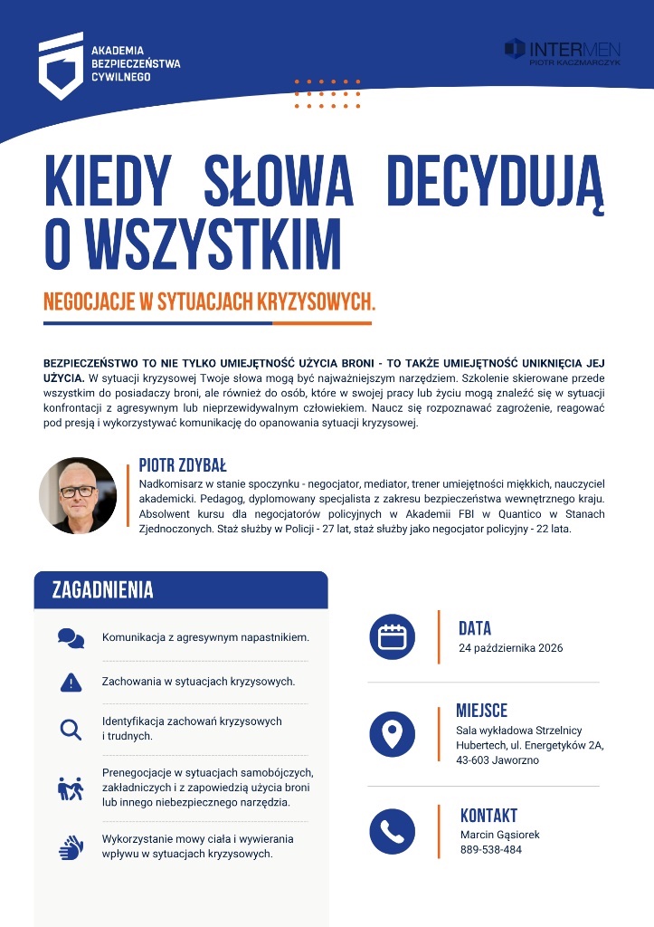 Kiedy słowa decydują o wszystkim. Negocjacje w sytuacjach kryzysowych – szkolenie 24 października 2026, Jaworzno